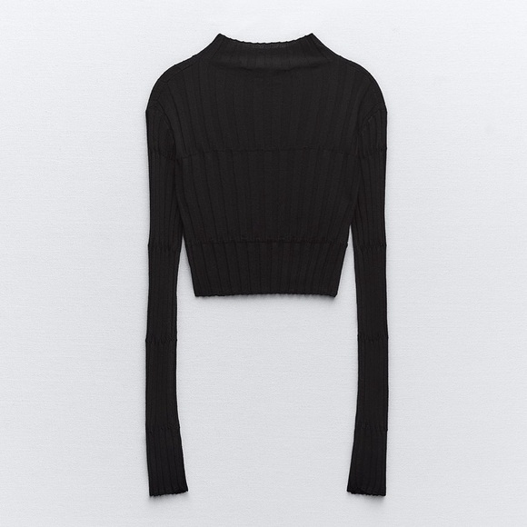 Zara Crop Ribbed Knit Sweater Size M - Picture 1 of 1